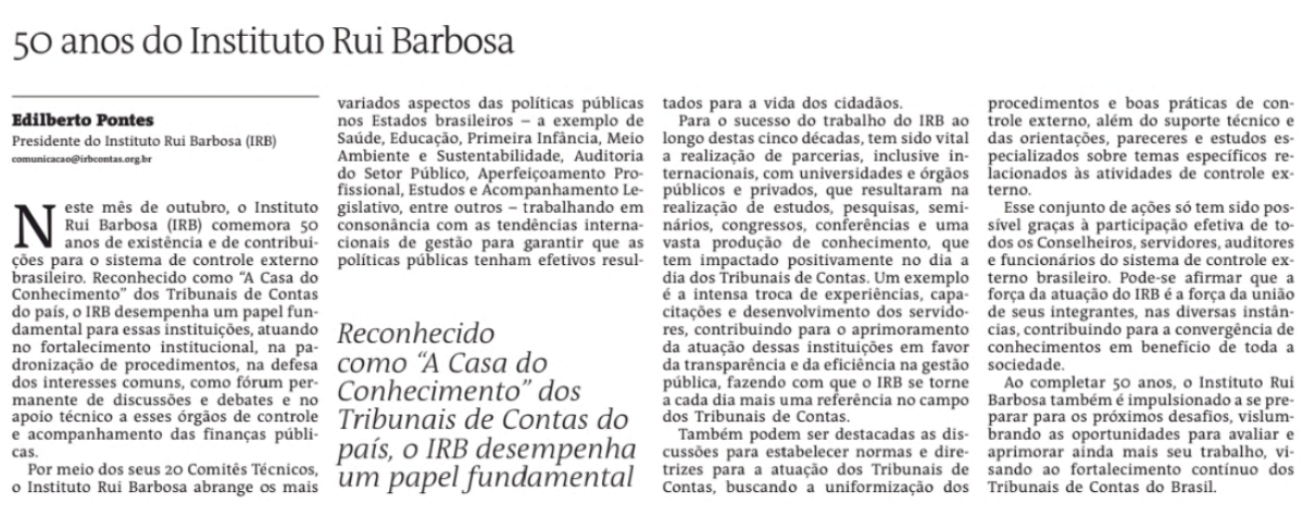 50 anos do Instituto Rui Barbosa