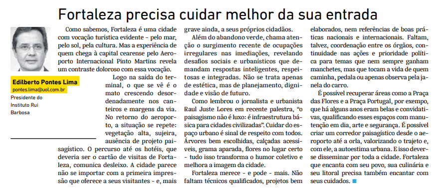 Fortaleza precisa cuidar melhor da sua entrada